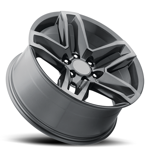 Factory Reproductions FR 94 Cheverolet Silverado Z71 Split 5 Replica GY 22x9 +15 5x139.7mm 78.1mm Satin TItanium Grey Machined Face-Dark Clear