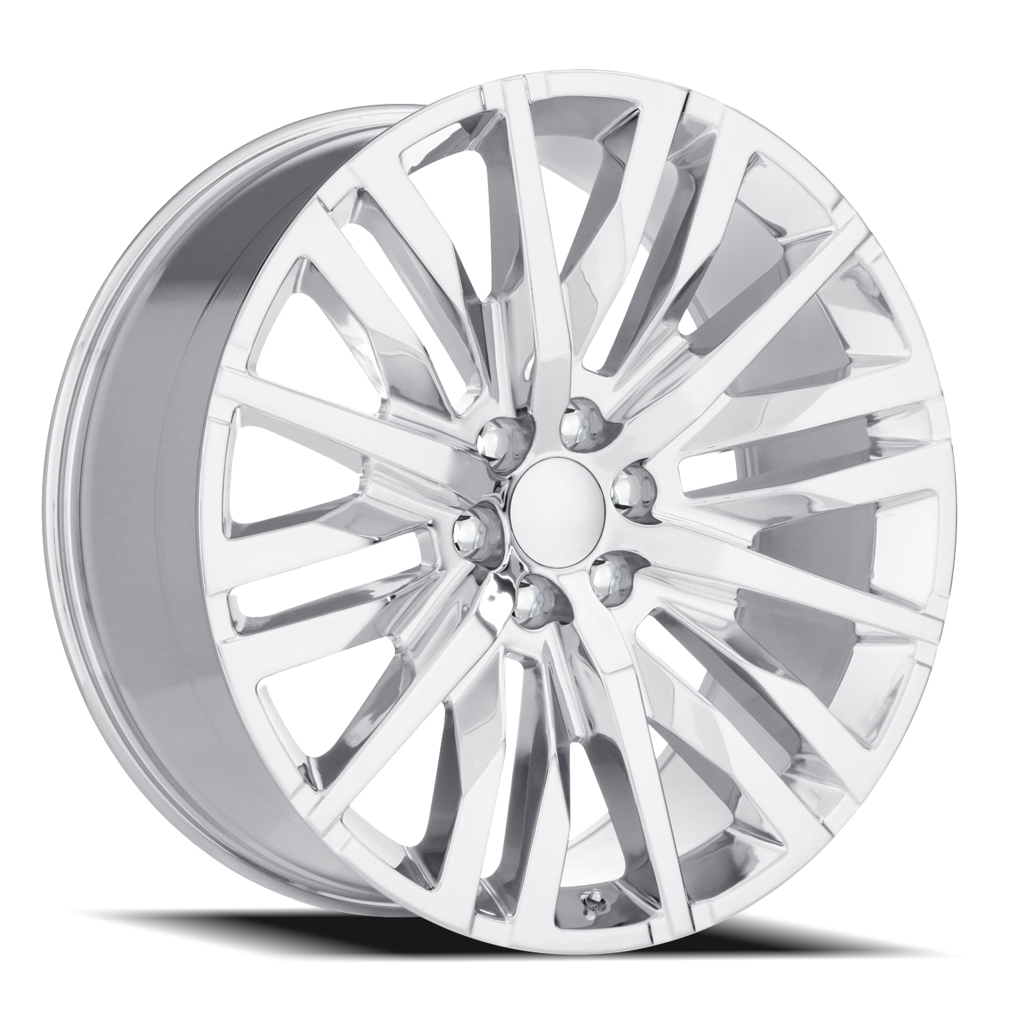 Factory Reproductions FR 97 GM Split 6 Spoke Replica CH 24x10 +31 6x139.7mm 78.1mm Chrome