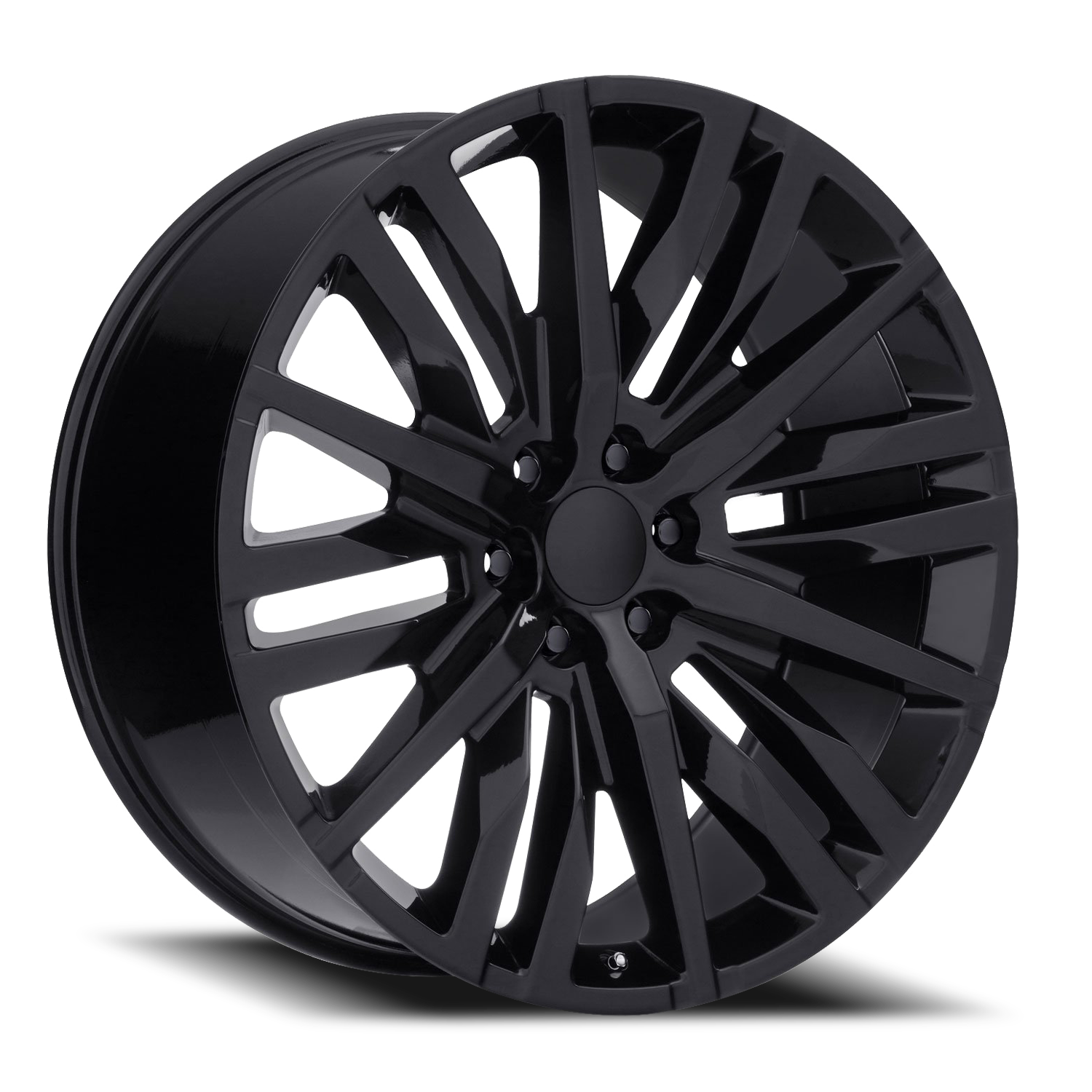 Factory Reproductions FR 97 GM Split 6 Spoke Replica GB 22x9 +28 6x139.7mm 78.1mm Gloss Black