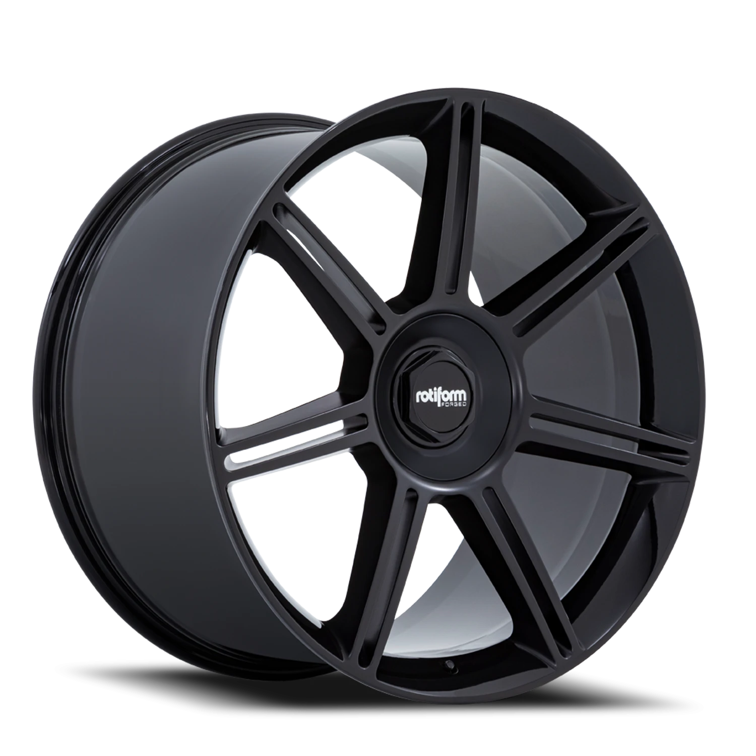 Rotiform FRA 22x10" 5x130mm 71.5mm CB +56mm Gloss Black Matte Black Spokes