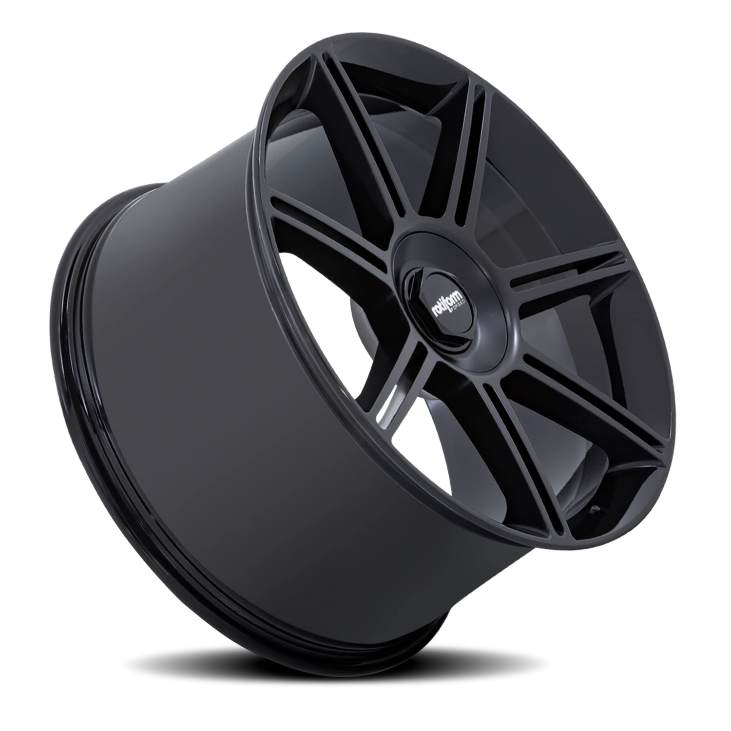 Rotiform FRA 22x12" 5x130mm 71.5mm CB +60mm Gloss Black Matte Black Spokes