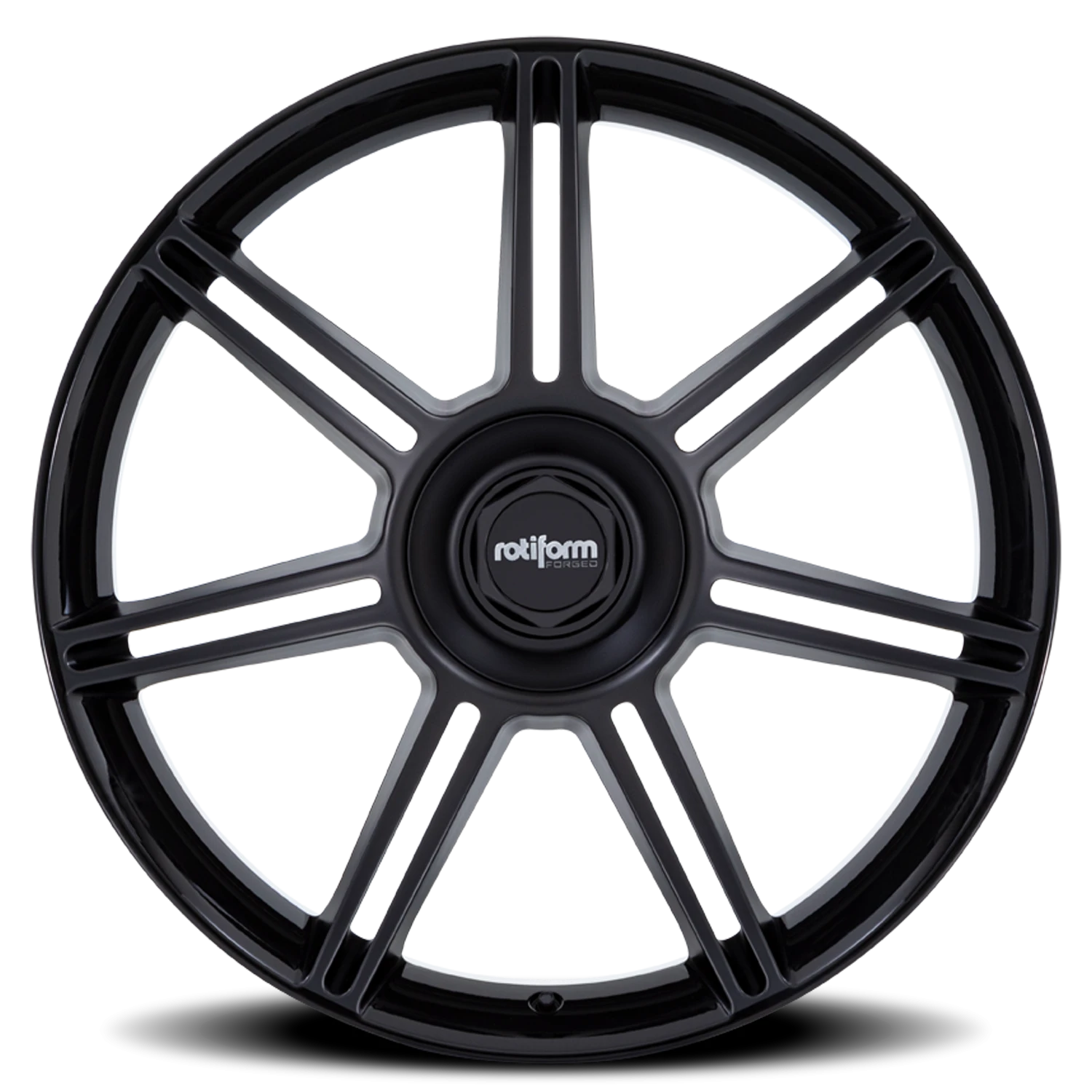Rotiform FRA 22x12" 5x130mm 71.5mm CB +60mm Gloss Black Matte Black Spokes