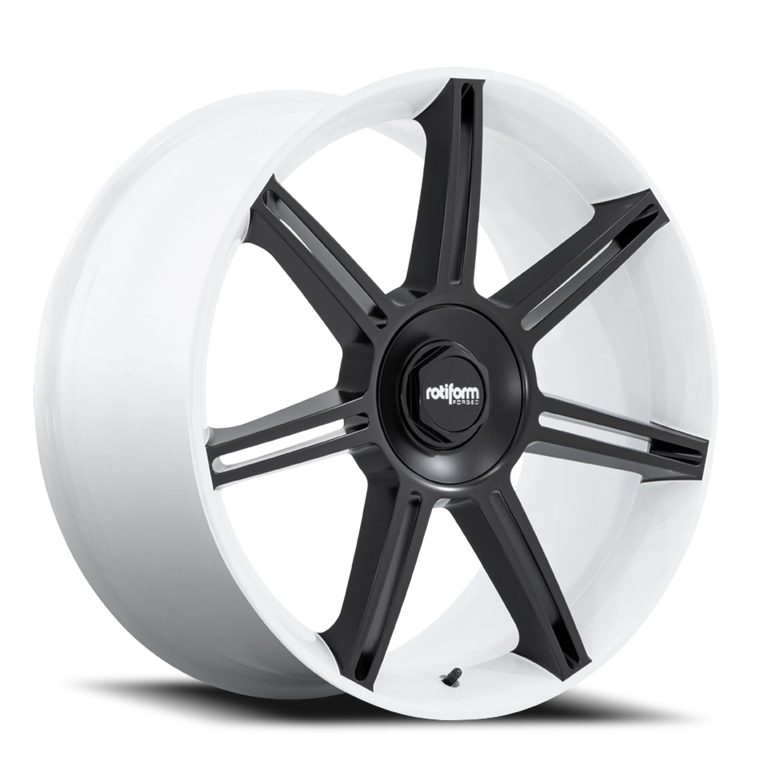 Rotiform FRA 22x12" 5x130mm 71.5mm CB +60mm Gloss White Matte Black Spokes