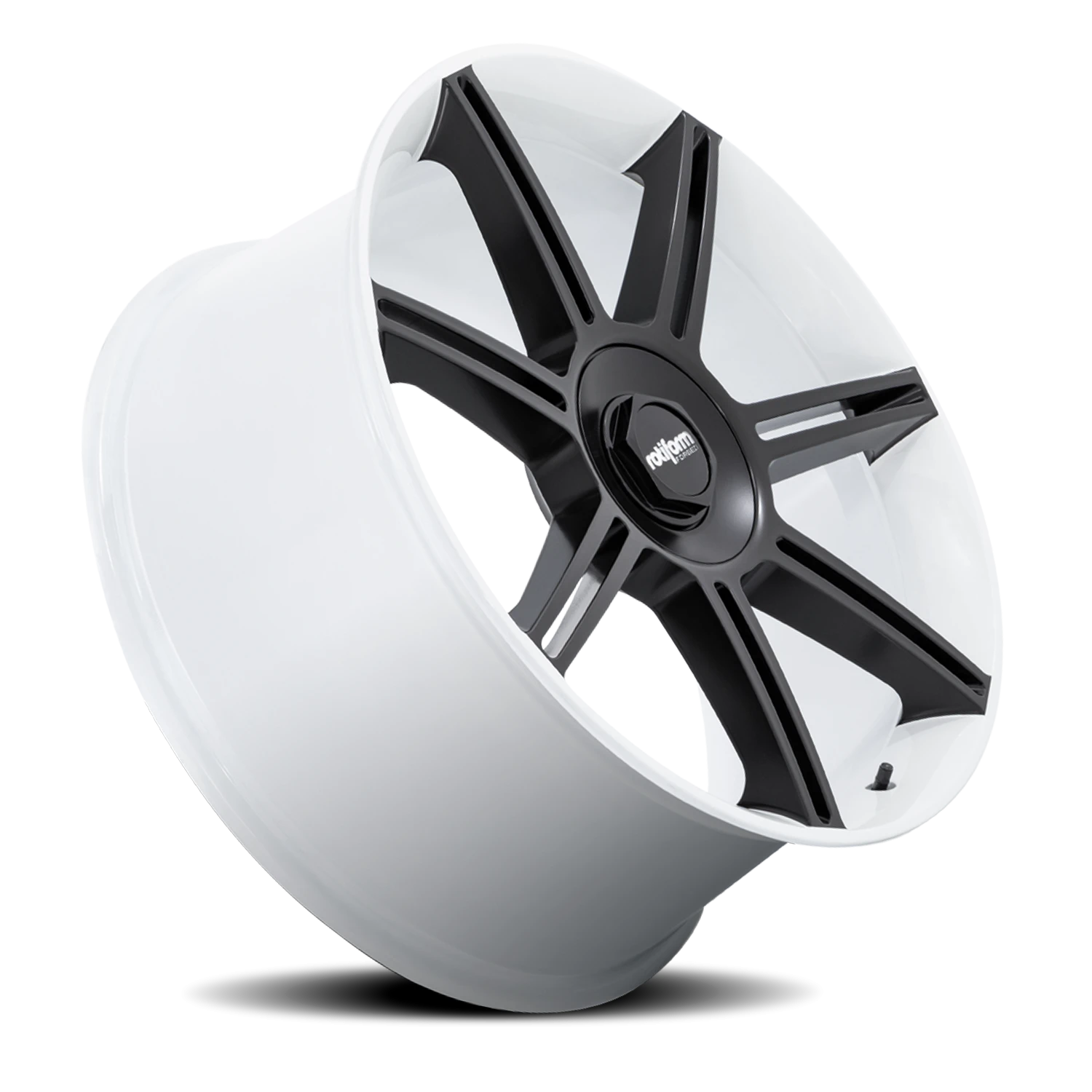 Rotiform FRA GW 22x10 +56 5x130mm 71.5mm Gloss White Matte Black Spokes