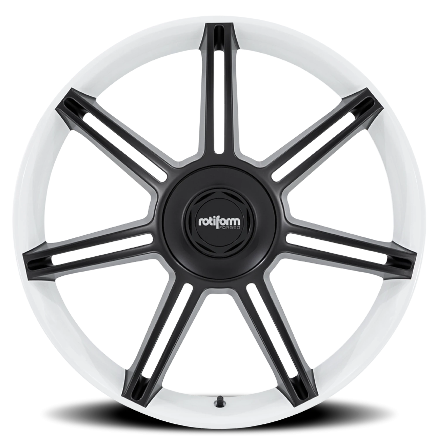 Rotiform FRA 22x12" 5x130mm 71.5mm CB +60mm Gloss White Matte Black Spokes