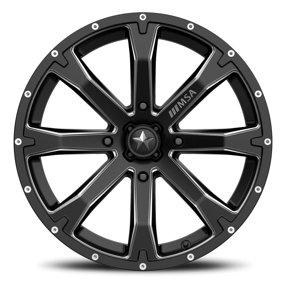 MSA Fang 20x7" 4x156mm 132mm CB +10mm Satin Black Titanium Tint