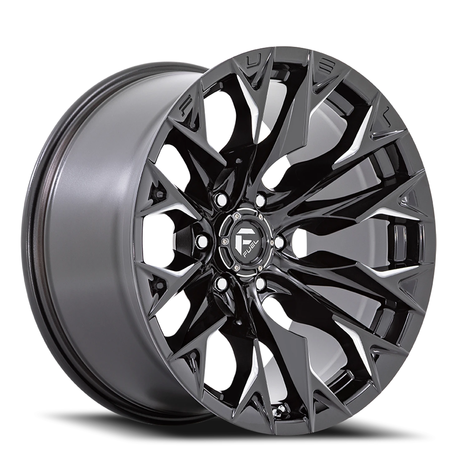Fuel Flame 6 22x10" 6x135mm 87.1mm CB -18mm Gloss Black Milled