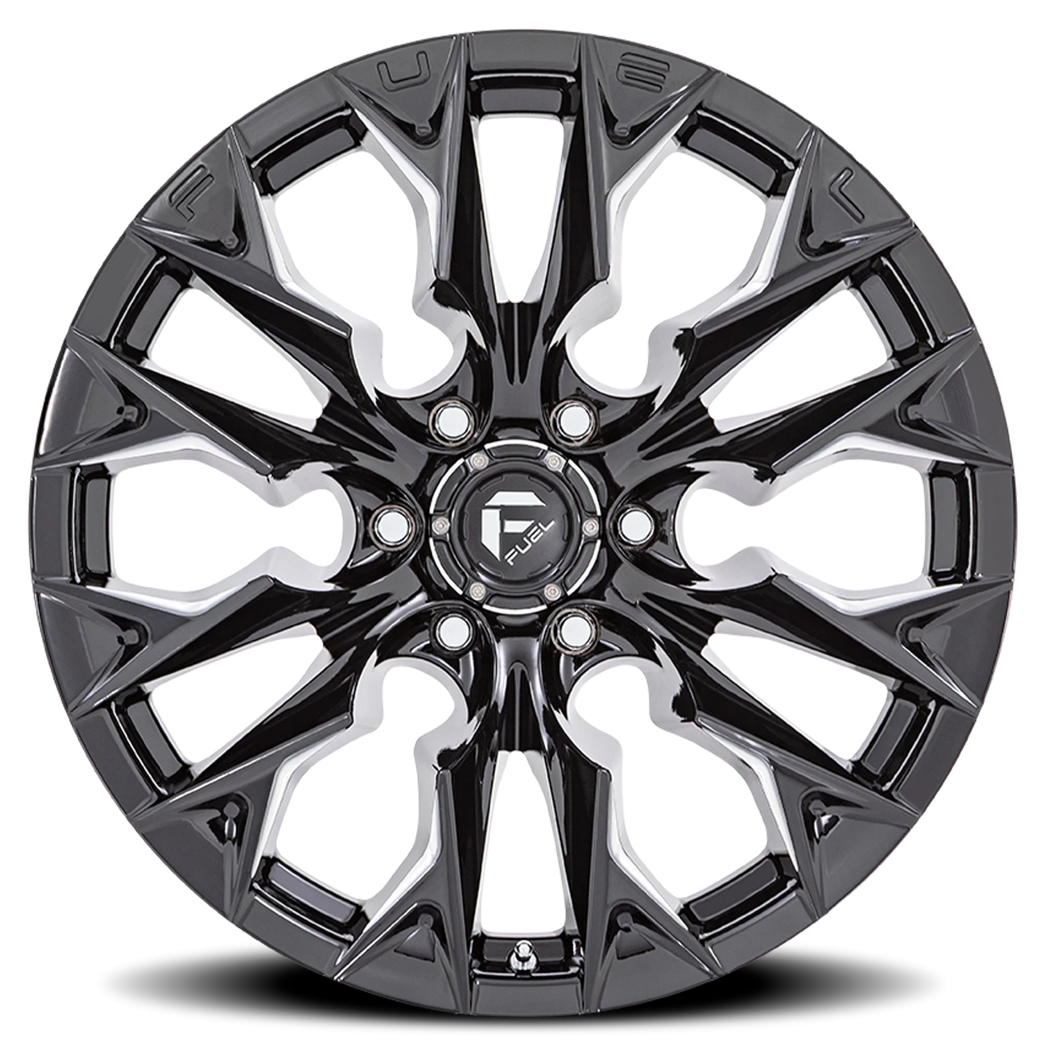 Fuel Flame 6 22x10" 6x135mm 87.1mm CB -18mm Gloss Black Milled