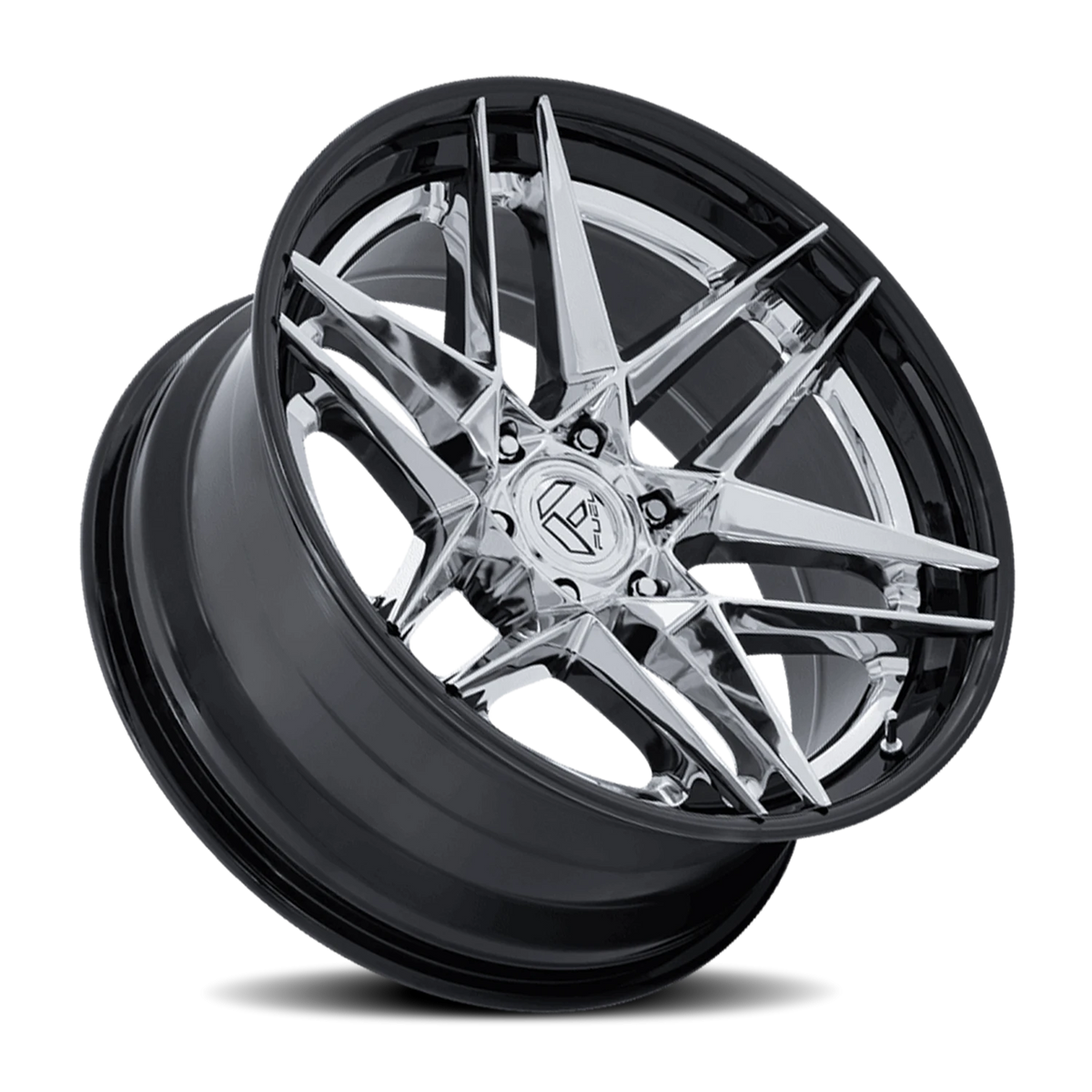 Fuel Flight 22x10 -18 6x135mm 87.1mm Chrome Gloss Black Lip