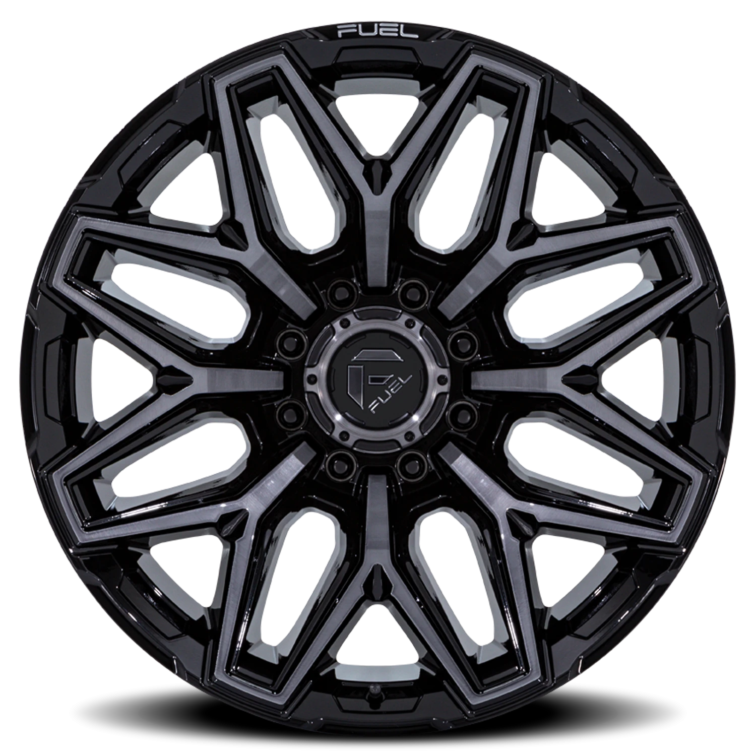 Fuel Flux 8 22x10" 8x170mm 125.1mm CB -18mm Gloss Black Brushed Gray Tint