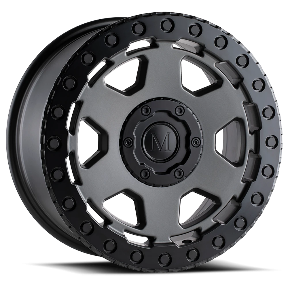 Mandrus Forscher 20x9" 5x112mm 66.6mm CB +10mm Matte Gunmetal Black Lip Edge