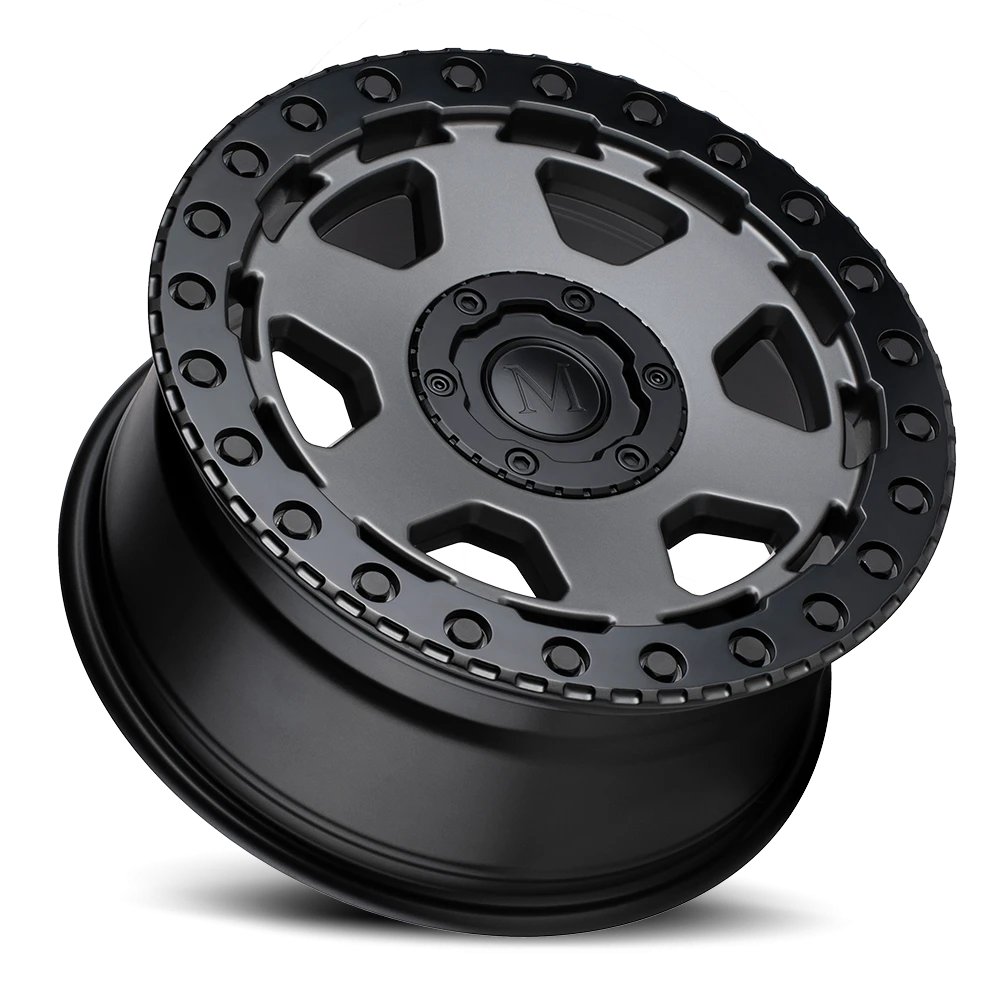 Mandrus Forscher 20x9" 5x112mm 66.6mm CB +10mm Matte Gunmetal Black Lip Edge