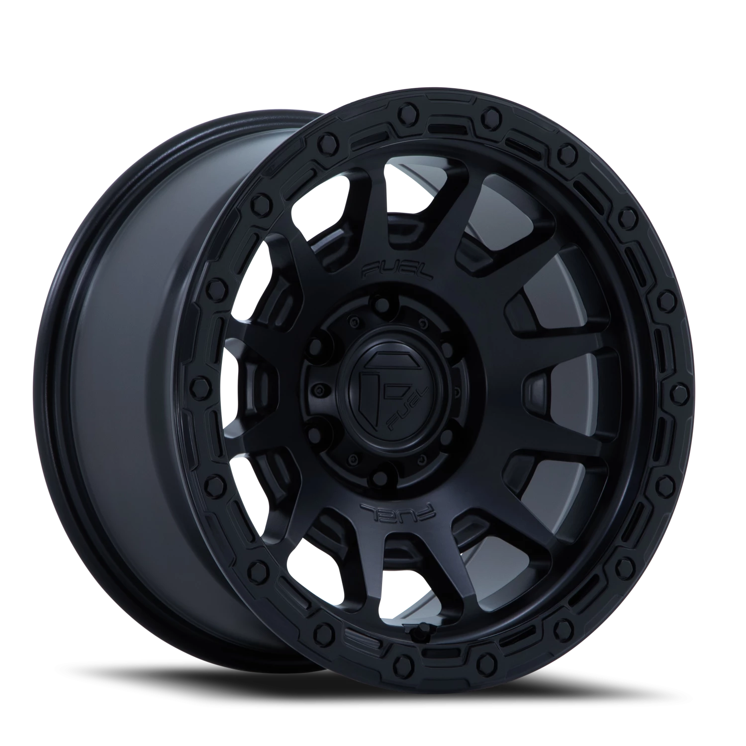 Fuel Fortress 18x9" 5x127mm 71.5mm CB +20mm Matte Black Gloss Black Lip
