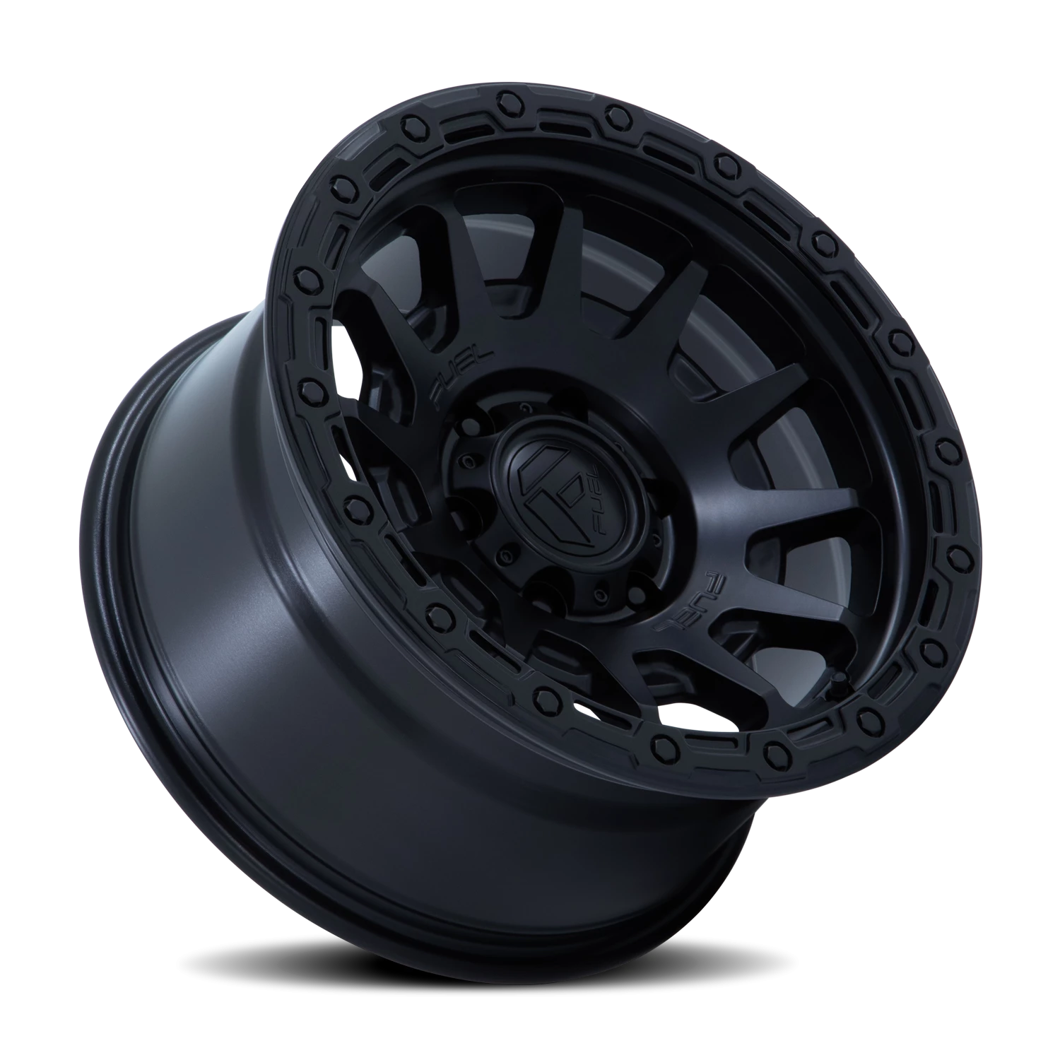 Fuel Fortress 18x9" 5x127mm 71.5mm CB +20mm Matte Black Gloss Black Lip