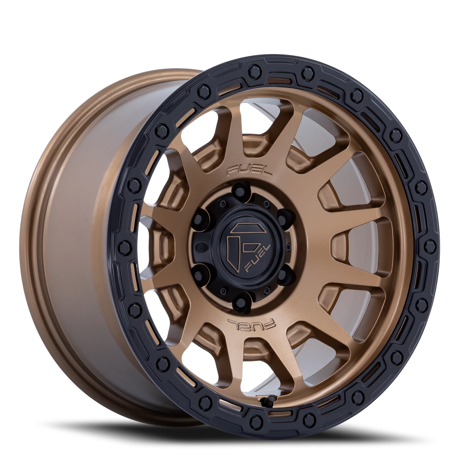 Fuel Fortress 17x9" 6x139.7mm 106.1mm CB -12mm Matte Bronze Gloss Black Lip