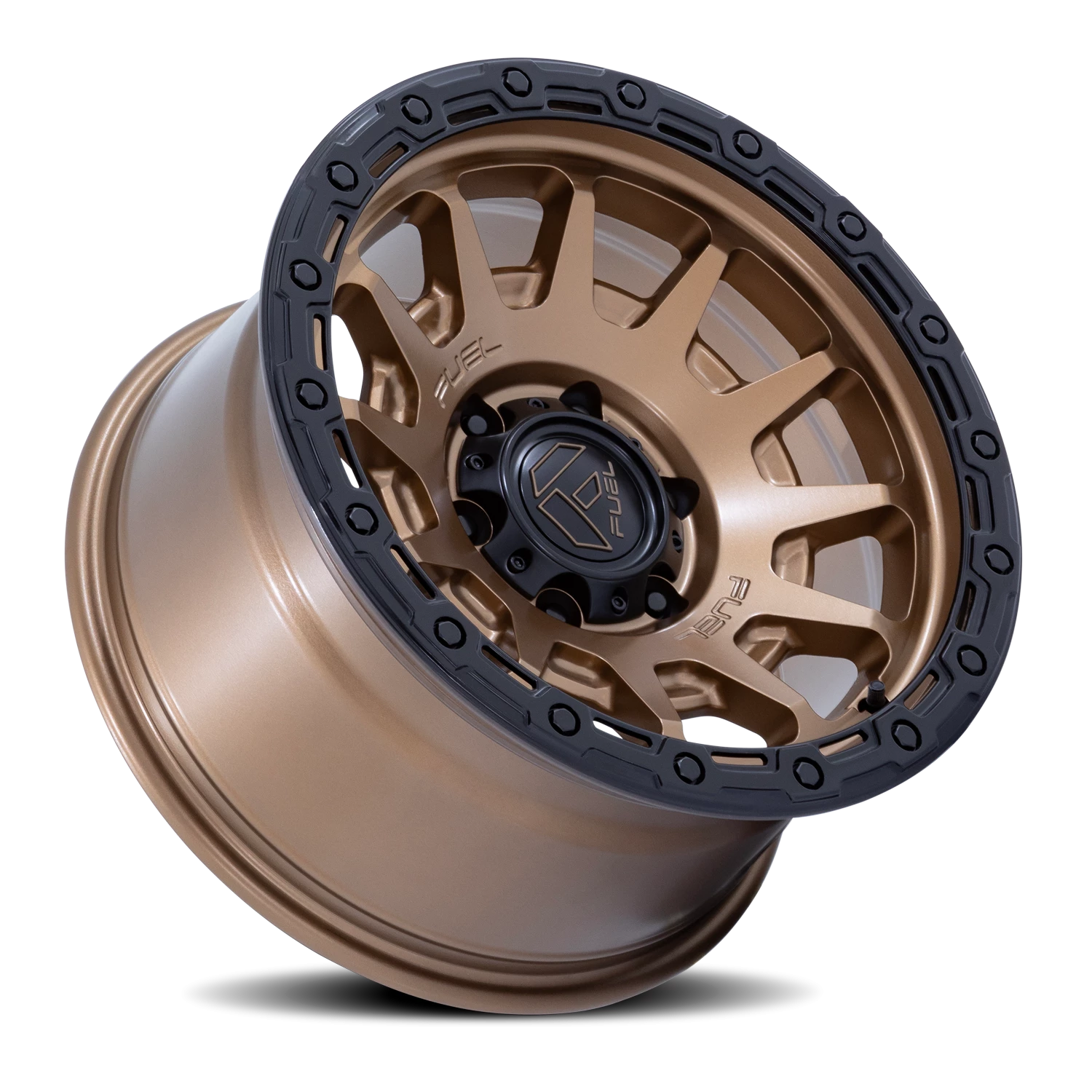Fuel Fortress 17x9" 6x139.7mm 106.1mm CB -12mm Matte Bronze Gloss Black Lip