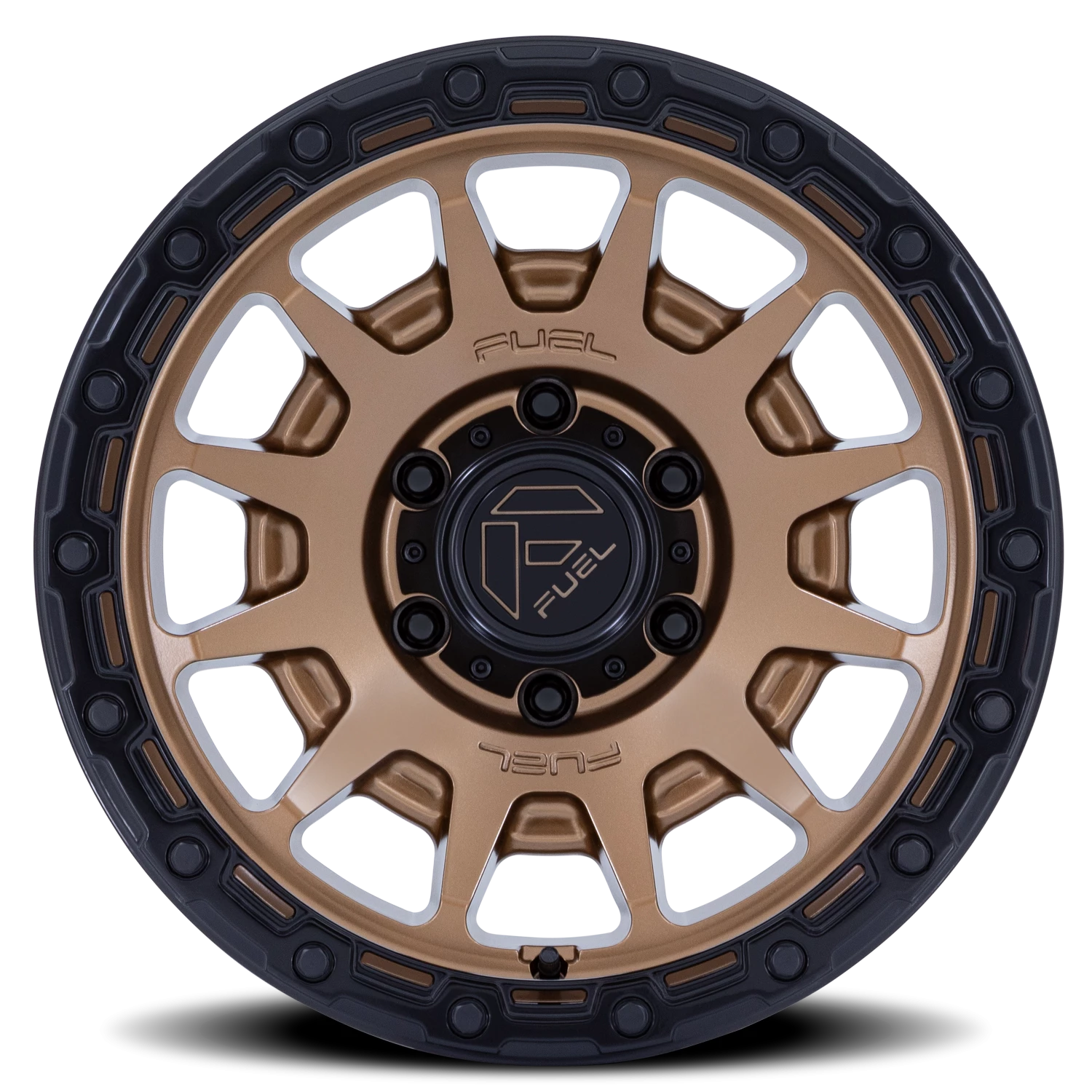 Fuel Fortress 17x9" 6x139.7mm 106.1mm CB -12mm Matte Bronze Gloss Black Lip