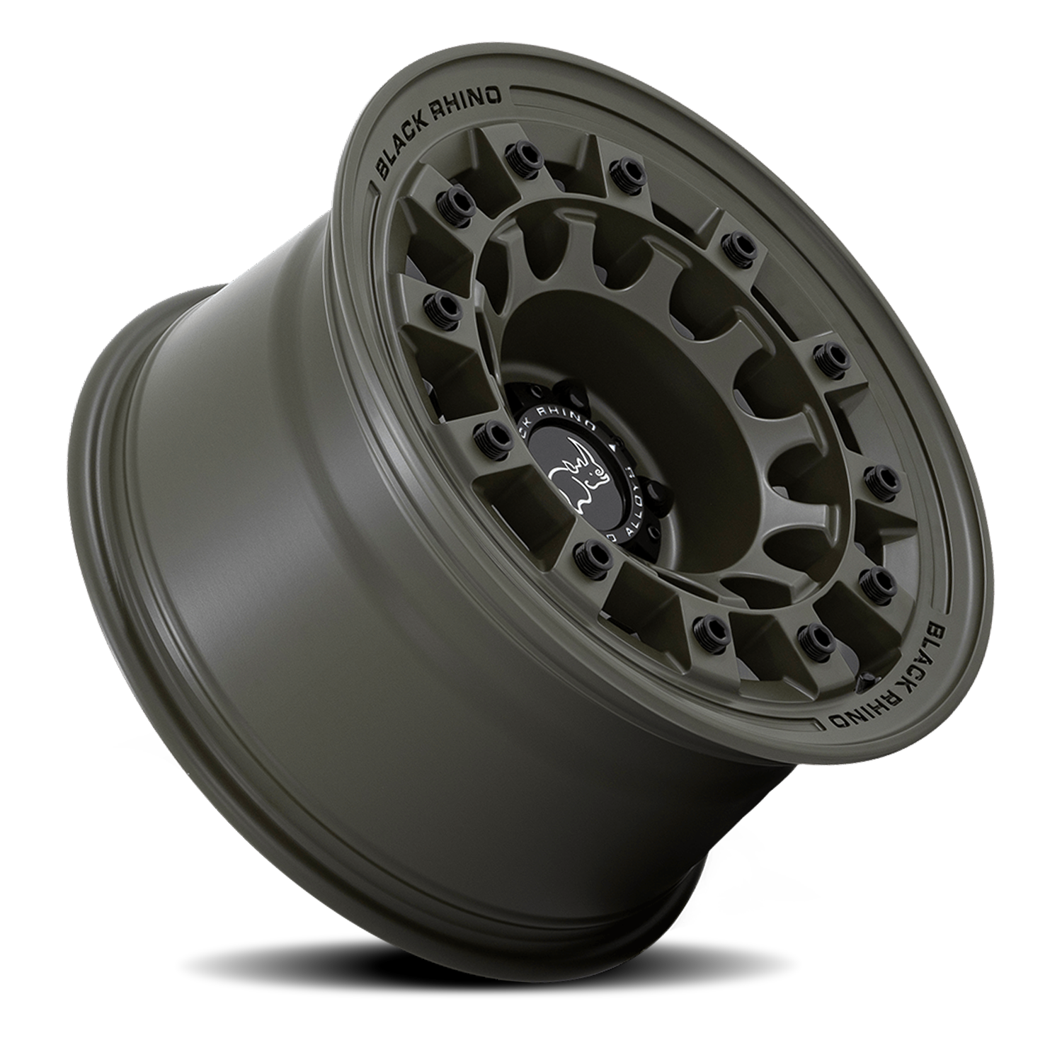 Black Rhino Fuji 17x9" 5x127mm 71.5mm CB -12mm Olive Drab Green