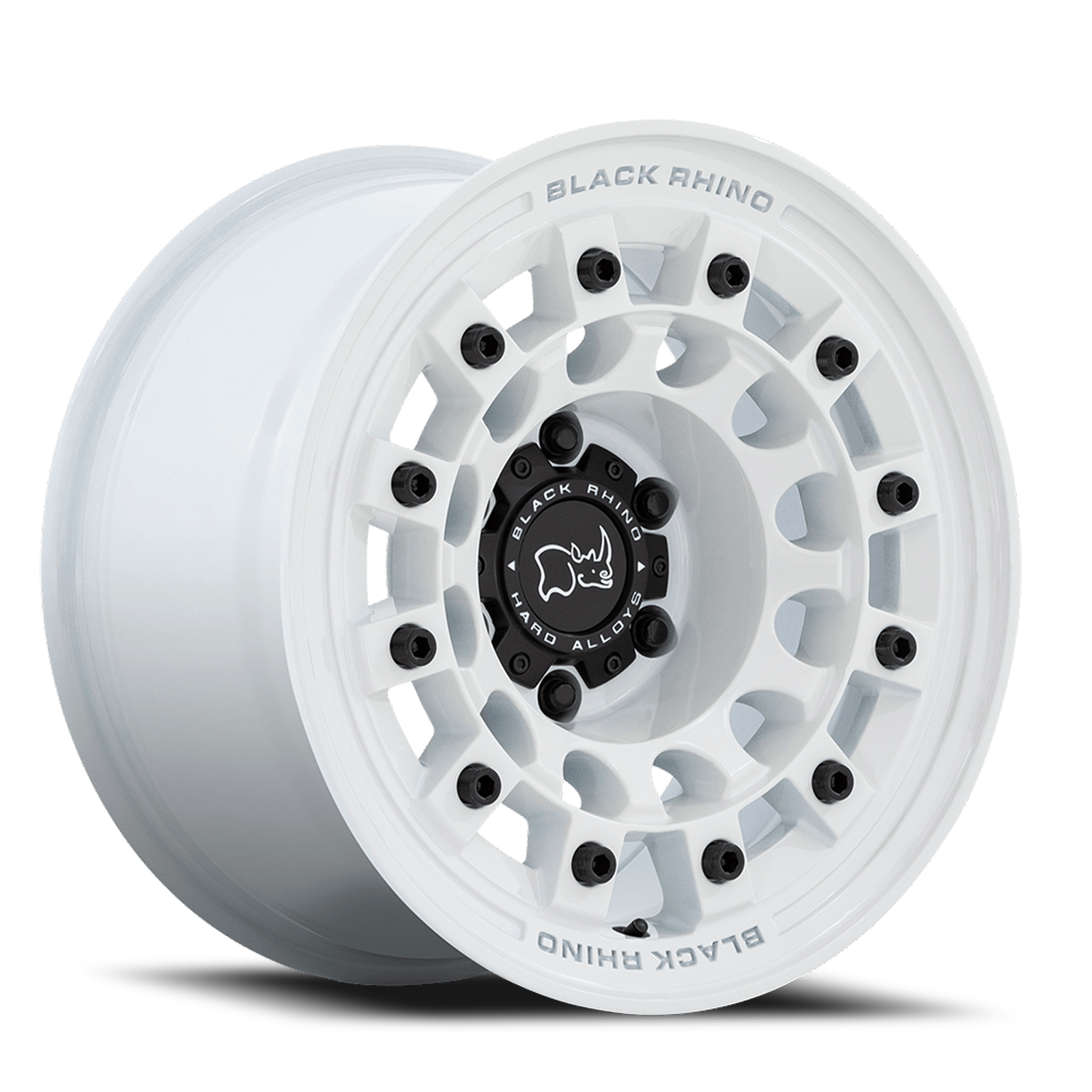 Black Rhino Fuji 17x9" 5x127mm 71.5mm CB -12mm Gloss White