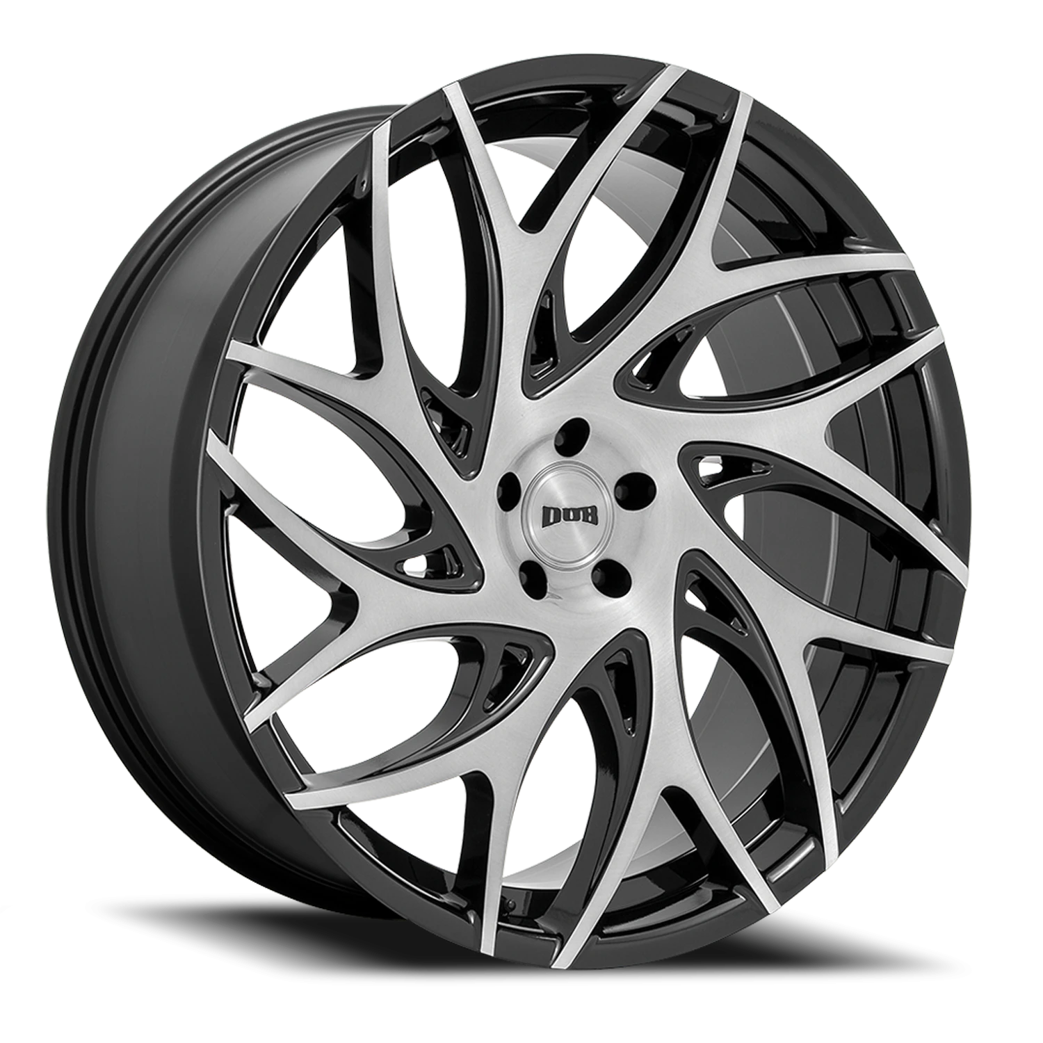 DUB G.O.A.T. S260 24x10 +25 5x139.7mm 78.1mm Gloss Black Brushed Face-Dark Tint Spokes