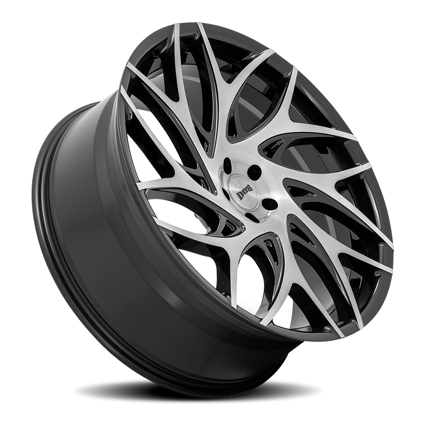 DUB G.O.A.T. S260 24x10 +25 5x139.7mm 78.1mm Gloss Black Brushed Face-Dark Tint Spokes