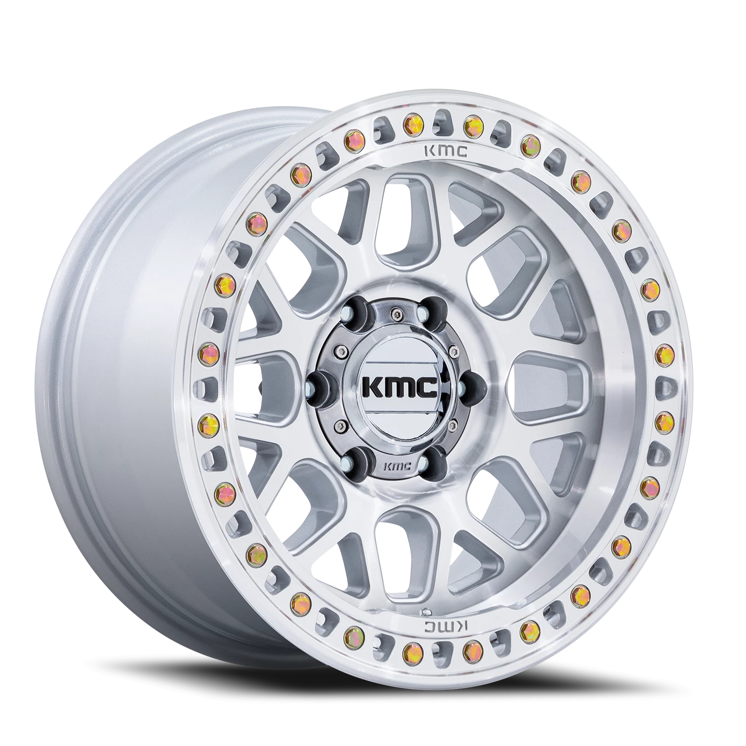 KMC GRS KM549 GSM 17x9 -12 5x127mm 71.5mm Gloss Silver Machined Face