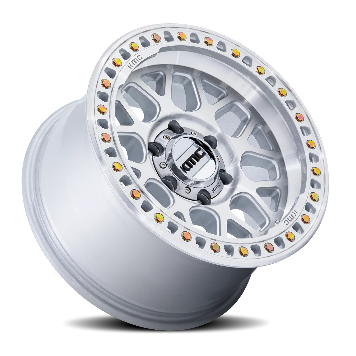 KMC GRS KM549 GSM 17x9 -12 5x127mm 71.5mm Gloss Silver Machined Face