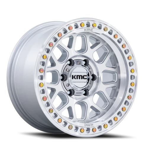 KMC GRS 18x9 +18 8x170mm 125.1mm Gloss Silver Machined Face