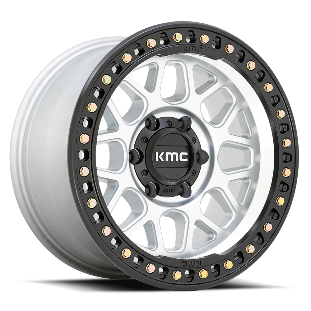 KMC GRS 18x9" 8x180mm 124.2mm CB +18mm Machined Machined Satin Black Lip