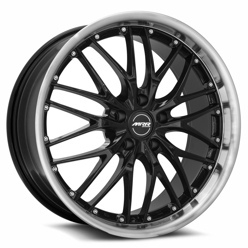 MRR GT1 18x8.5 25 5x112mm 66.6mm Black Machined Lip