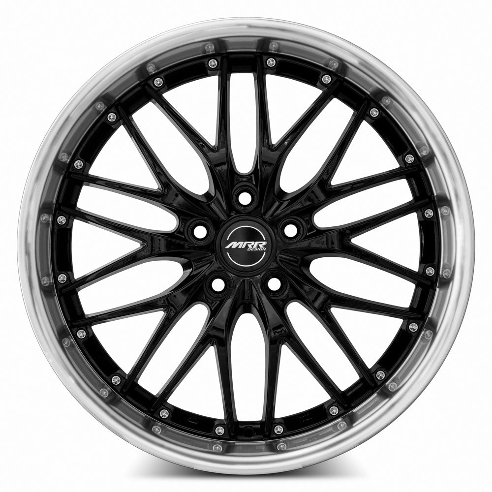 MRR GT1 18x9.5 40 5x112mm 66.6mm Black Machined Lip