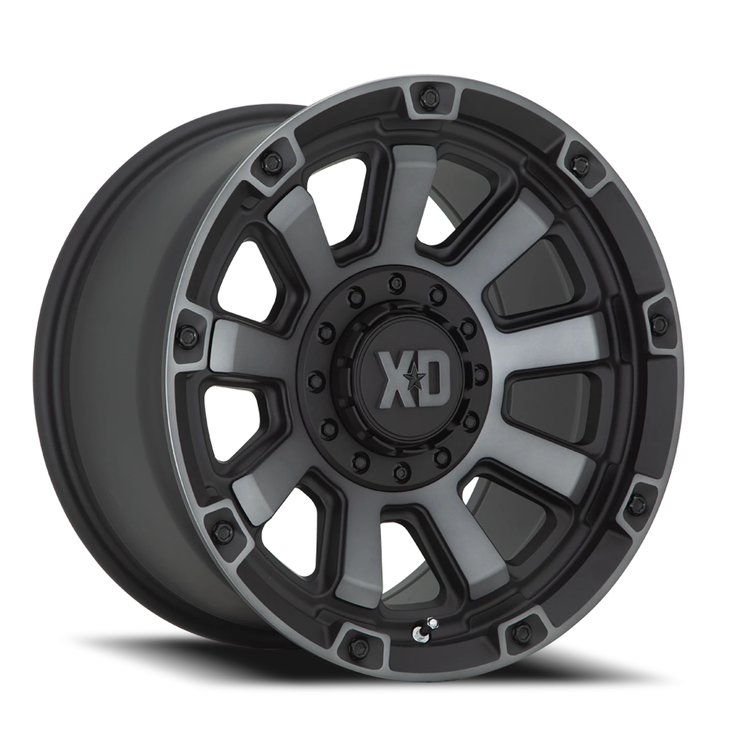 XD Series Gauntlet 20x9" 8x165.1mm 125.1mm CB 0mm Satin Black Gray Tint