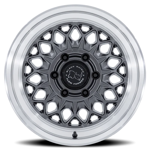 Black Rhino Graz 17x8.5" 6x139.7mm 106.1mm CB +25mm Gloss Gunmetal Machined Lip