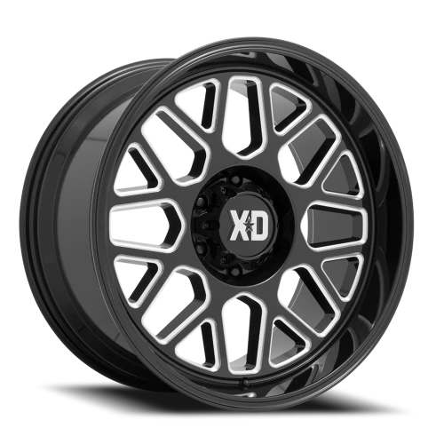 XD Series Grenade 2 22x12" 8x165.1mm 125.1mm CB -44mm Gloss Black Milled