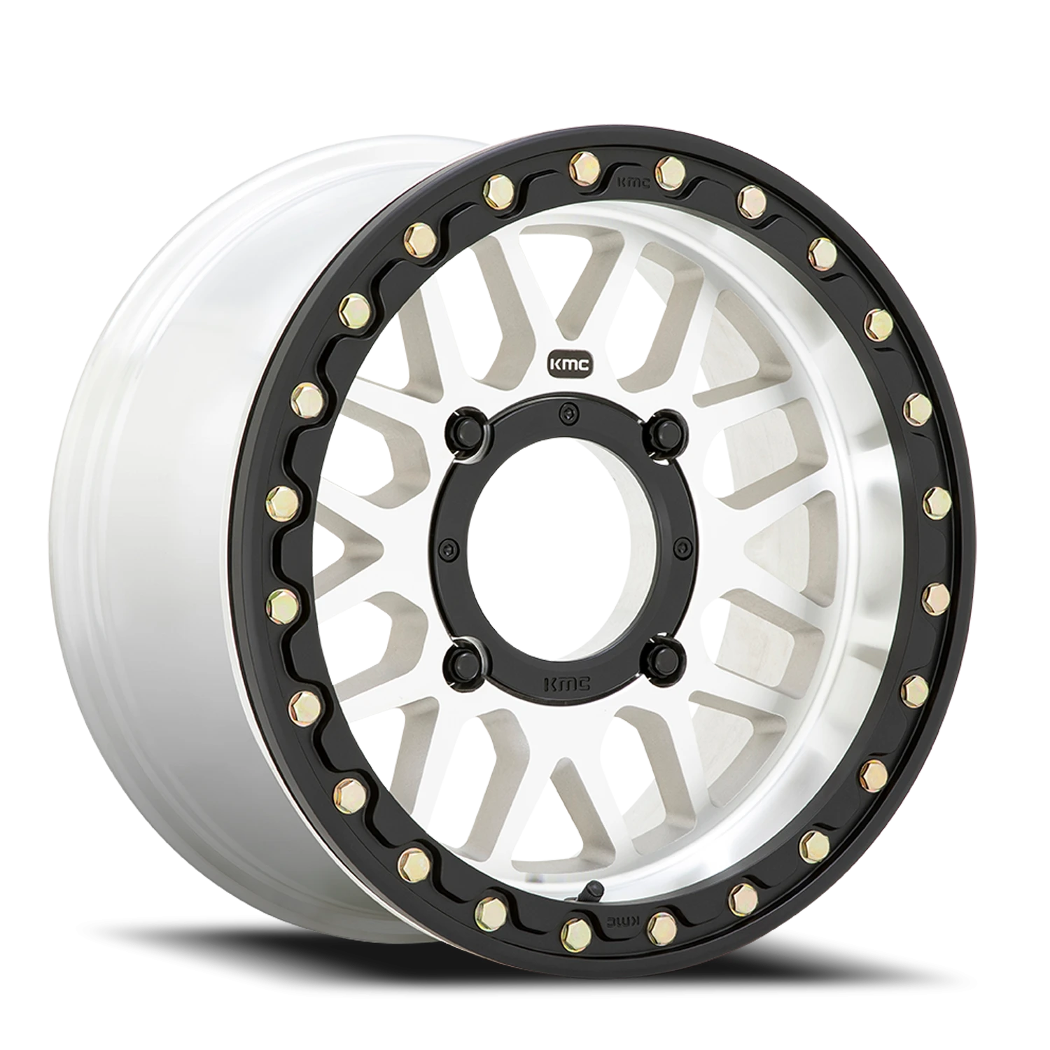 KMC Grenade Beadlock UTV 15x6" 4x137mm 112.1mm CB +38mm Machined Silver