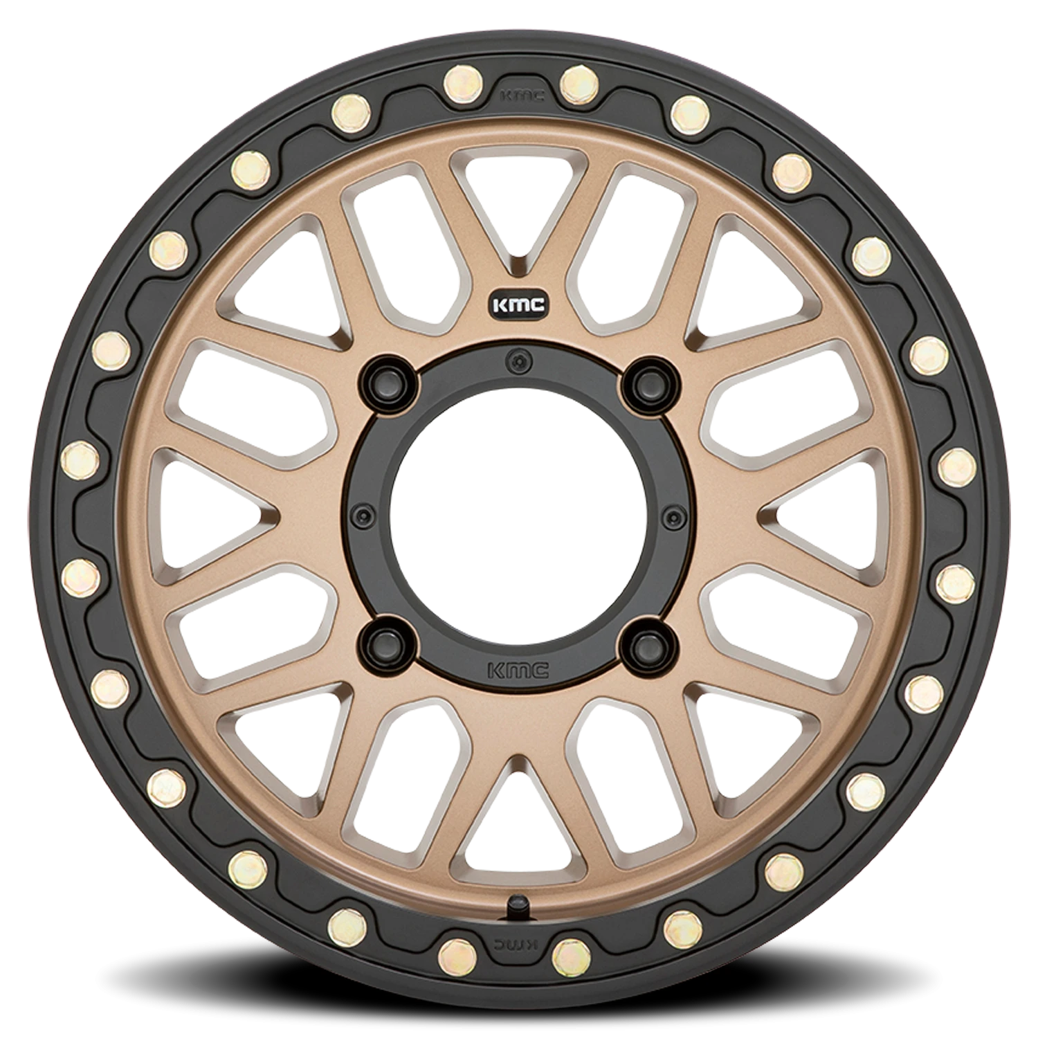 KMC Grenade Beadlock UTV 15x7" 4x137mm 112.1mm CB +10mm Satin Bronze