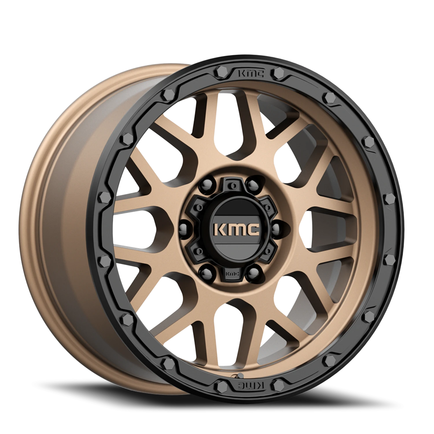 KMC Grenade Off-Road 17x9" 6x135mm 87.1mm CB -12mm Matte Bronze Matte Black Lip