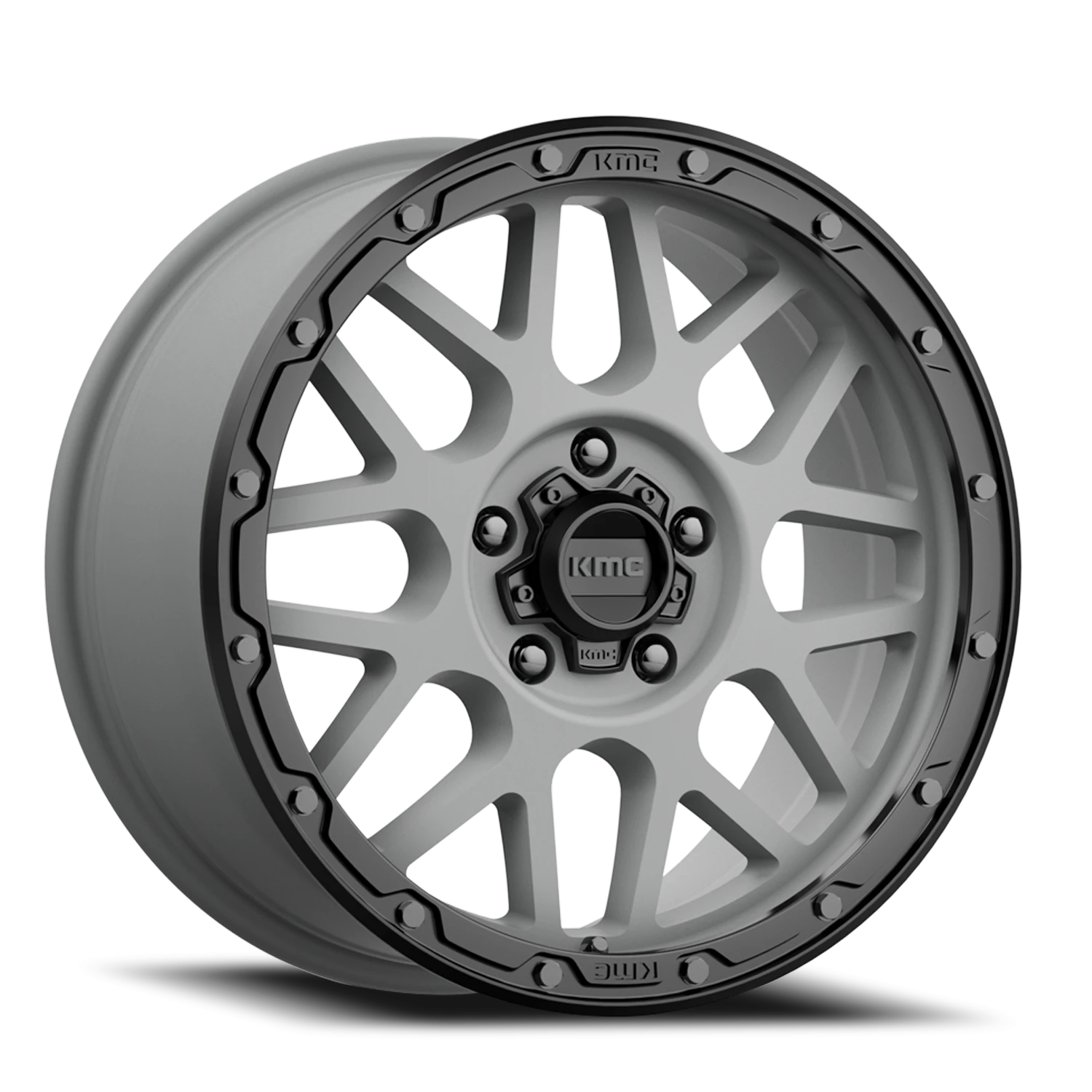 KMC Grenade Off-Road KM535 GY 20x9 +18 5x127mm 71.5mm Matte Gray Matte Black Lip