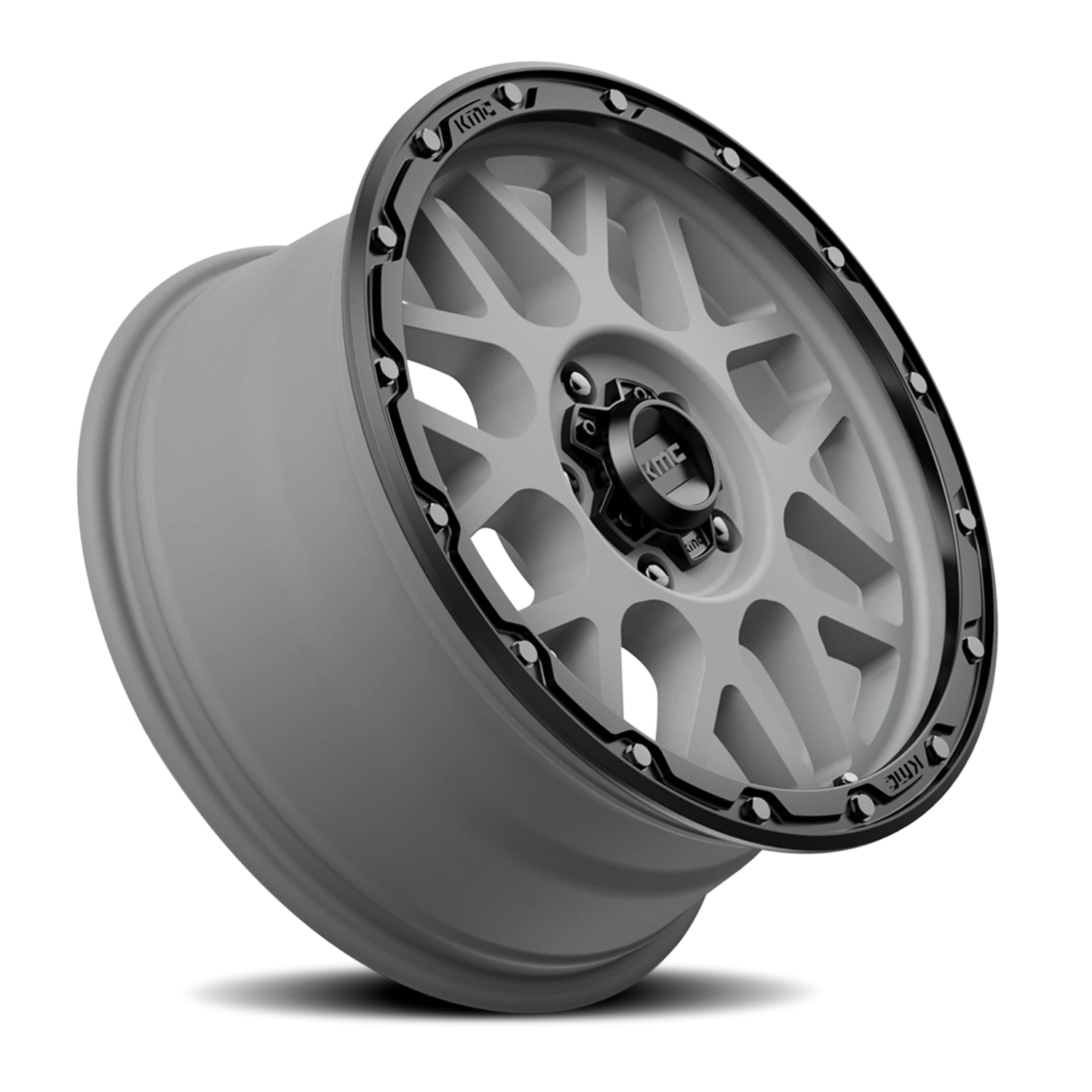 KMC Grenade Off-Road 18x8.5" 5x139.7mm 78mm CB 0mm Matte Gray Matte Black Lip