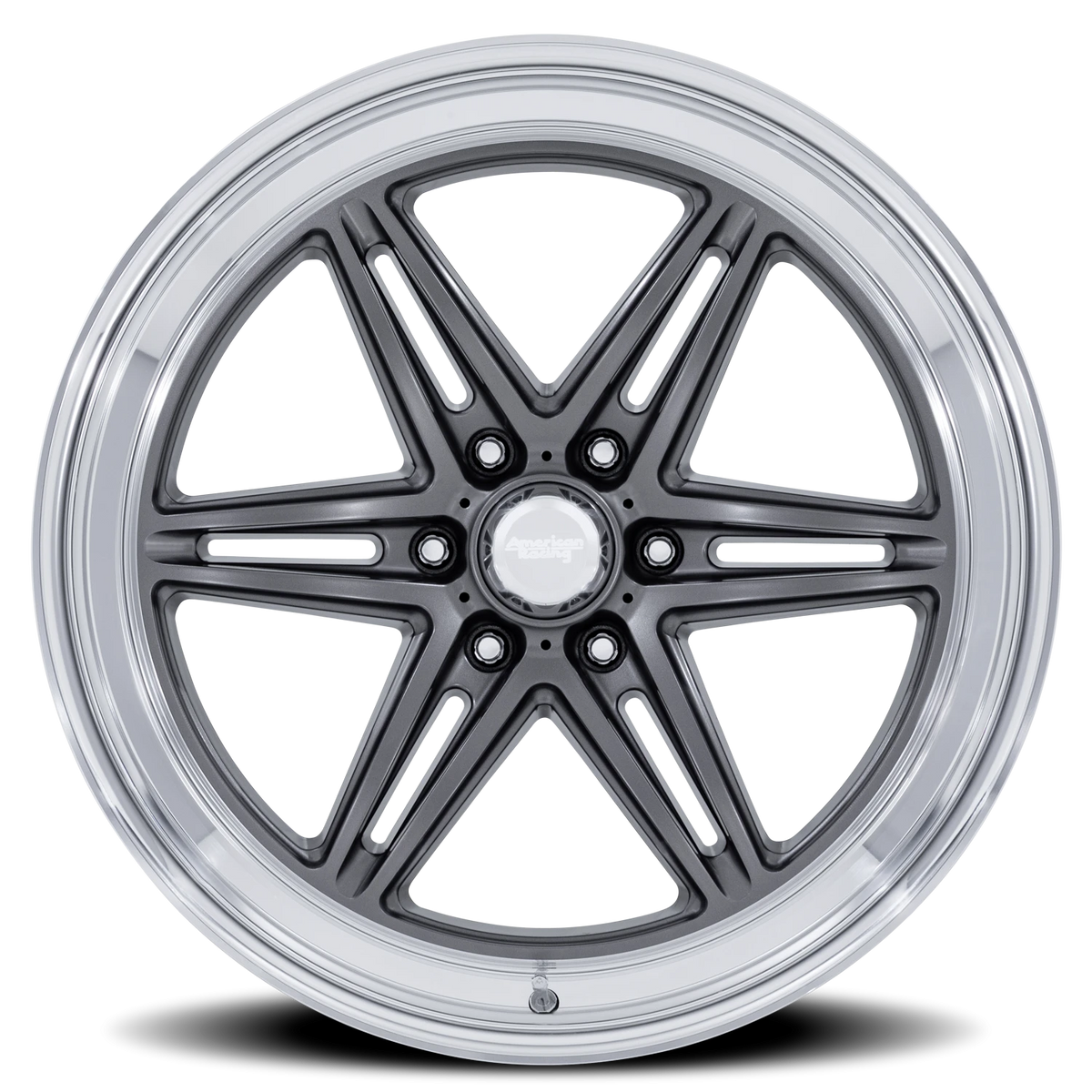 American Racing Groove 6 Drag 22x9.5 +25 6x135mm 87.1mm Anthracite Diamond Cut Lip