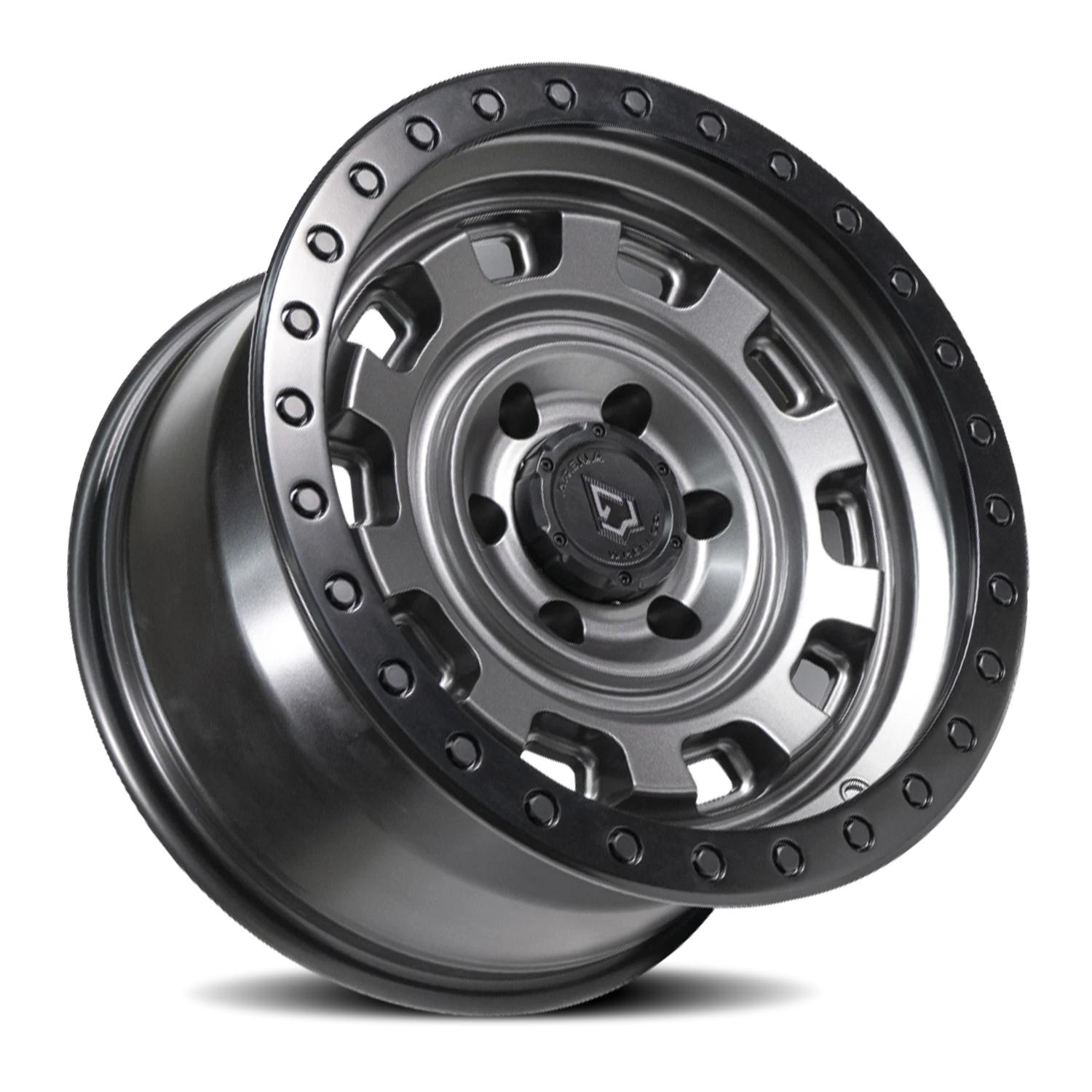 Arena Gunner 17x9" 6x139.7mm 106.1mm CB -12mm Satin Gunmetal Satin Black Lip
