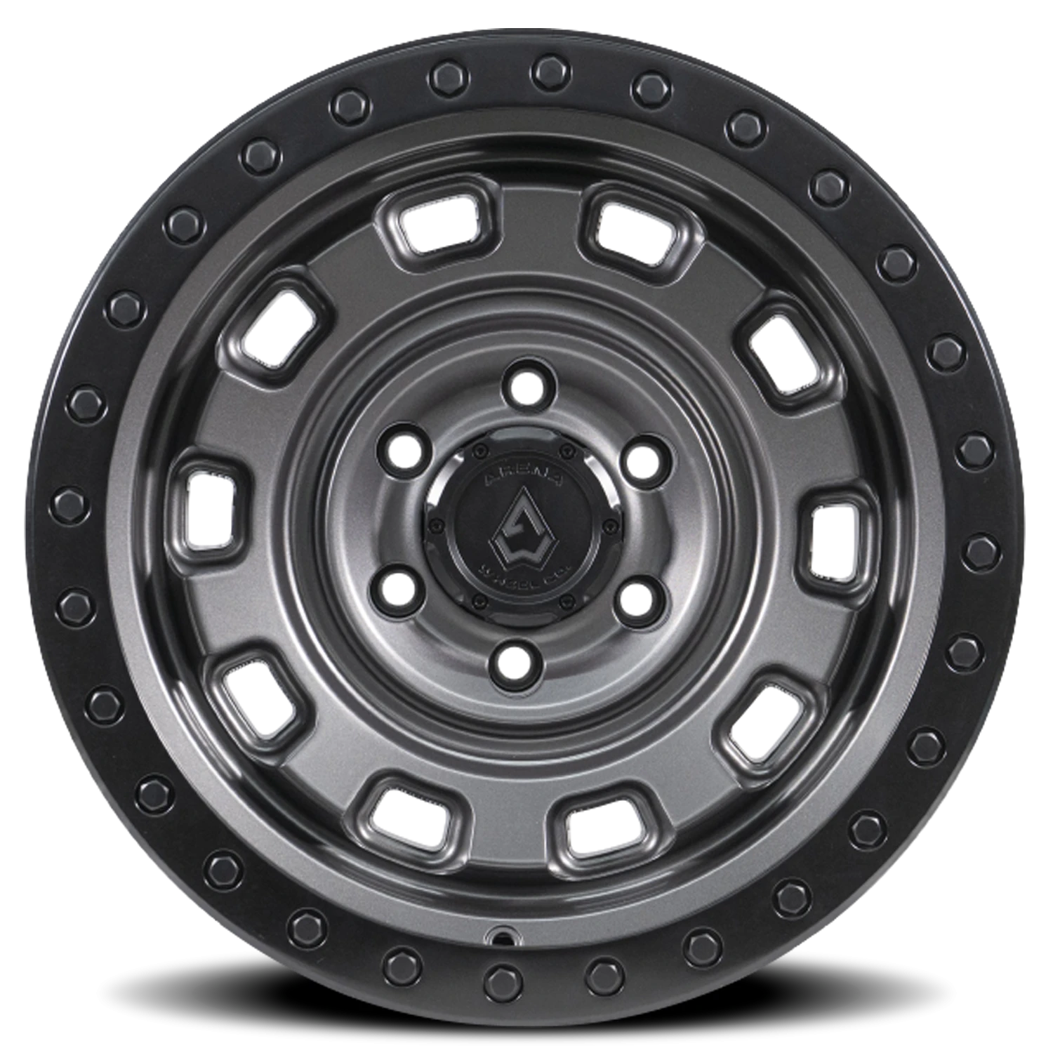 Arena Gunner 17x9" 6x139.7mm 106.1mm CB -12mm Satin Gunmetal Satin Black Lip