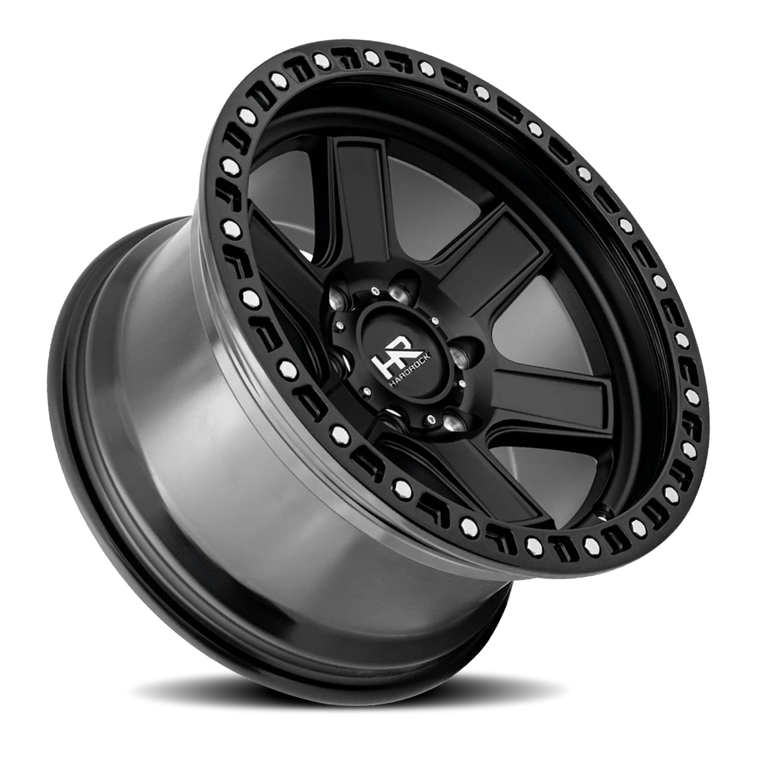 Hardrock Offroad H104 17x9" 6x139.7mm 108mm CB +1mm Matte Black Black Lip