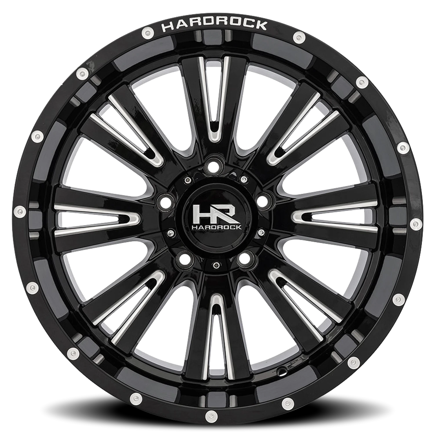 Hardrock Offroad Spine Xposed H503 20x10" 5x150mm 110.3mm CB -19mm Gloss Black Milled