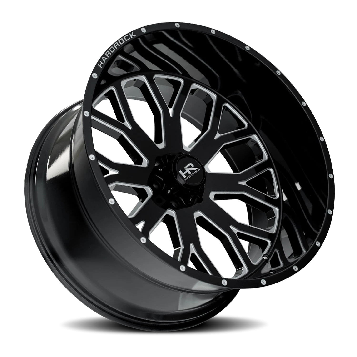 Hardrock Offroad Slammer Xposed H504 20x9" 8x170mm 125.2mm CB 0mm Gloss Black Milled