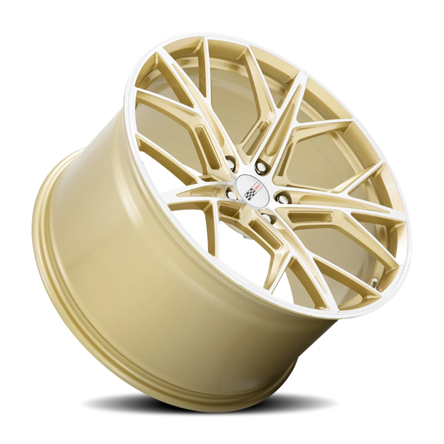 Cray Hammerhead 19x9" 5x120mm 67.06mm CB +38mm Gloss Gold Mirror Cut Face