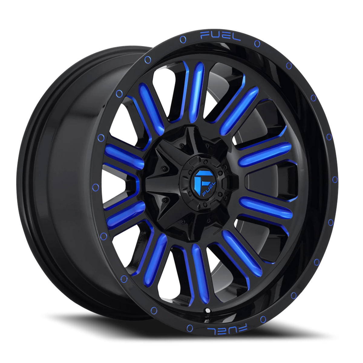 Fuel Hardline 20x9 +1 8x180mm 124.3mm Gloss Black Candy Blue