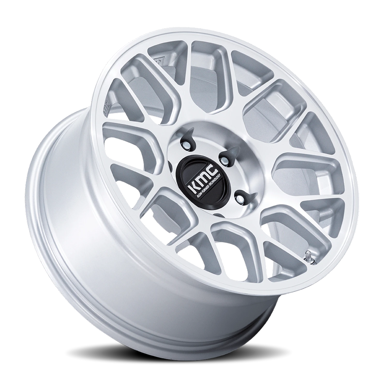 KMC Hatchet 17x8.5" 6x120mm 66.9mm CB +25mm Gloss Silver Machined Face