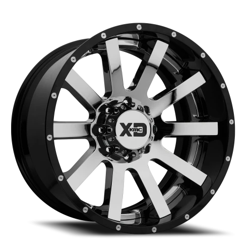 XD Series Heist 22x10 -18 8x180mm Chrome Gloss Black-Milled Lip