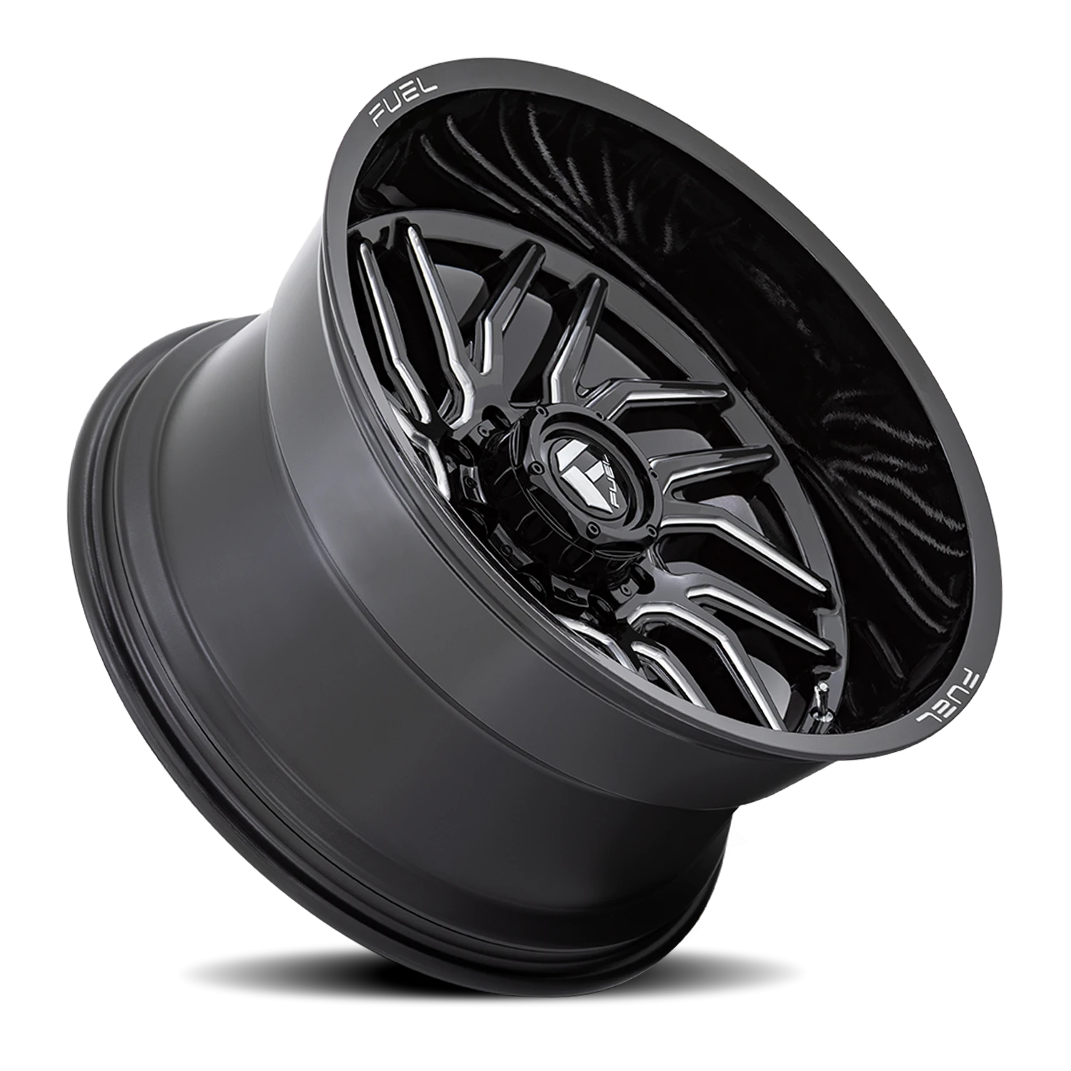 Fuel Hurricane 22x12" 5x127mm 71.5mm CB -44mm Gloss Black Milled